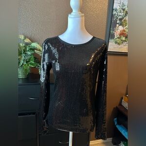 Michael Kors Black Sequin Blouse